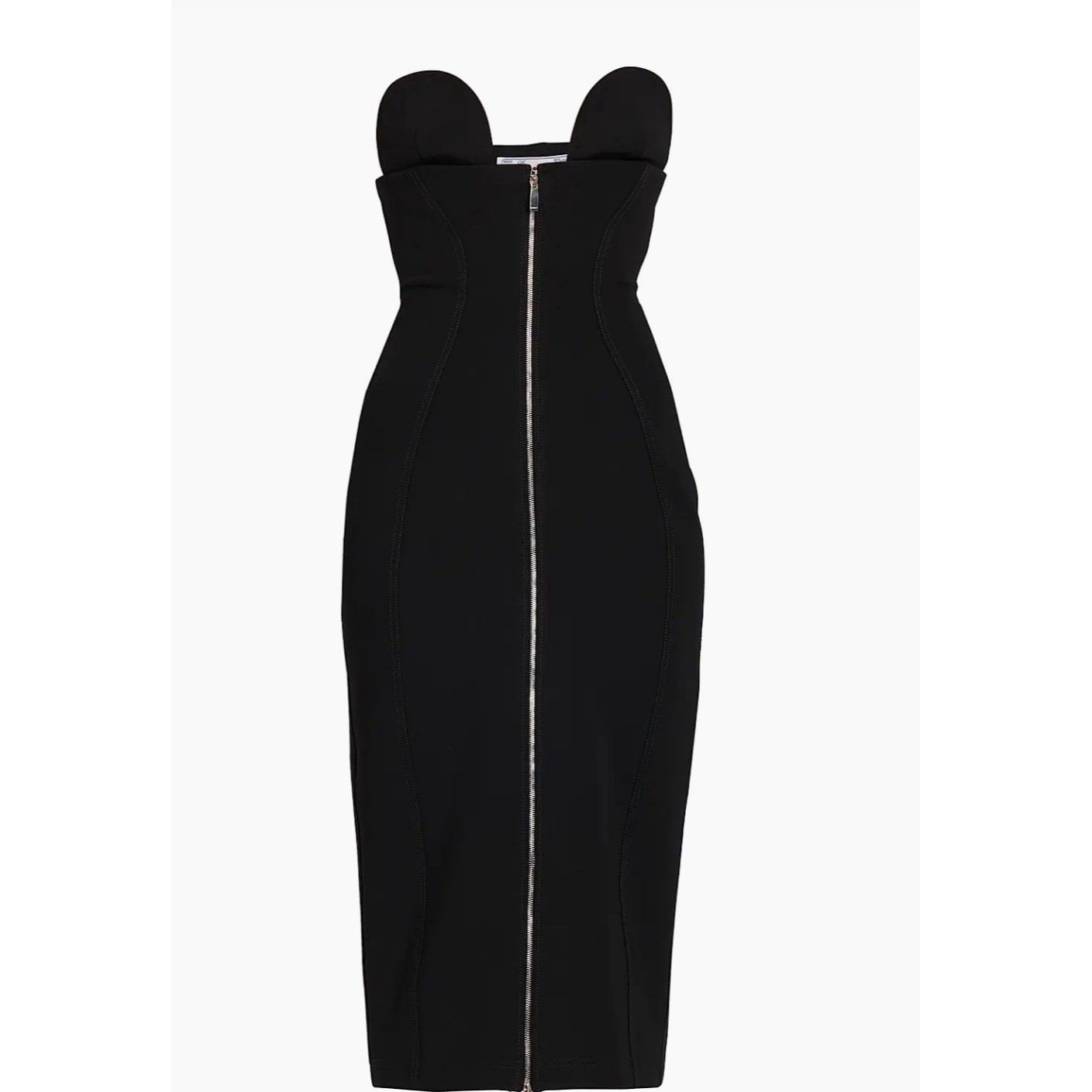 Off-White Ablohland Crepe Black Jer Midi-Dress Size 40 Nwt